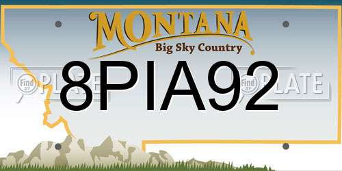 8PIA92 Montana License Plate