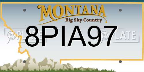 8PIA97 Montana License Plate