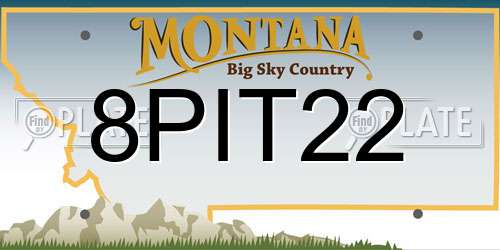 8PIT22 Montana License Plate