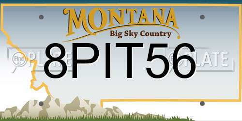 8PIT56 Montana License Plate