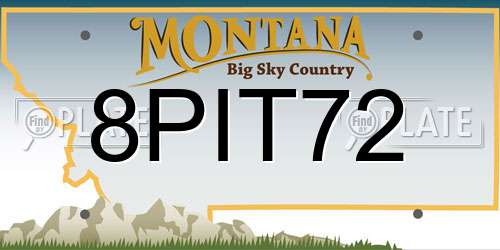 8PIT72 Montana License Plate