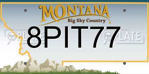 8PIT77 Montana License Plate
