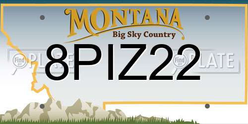 8PIZ22 Montana License Plate