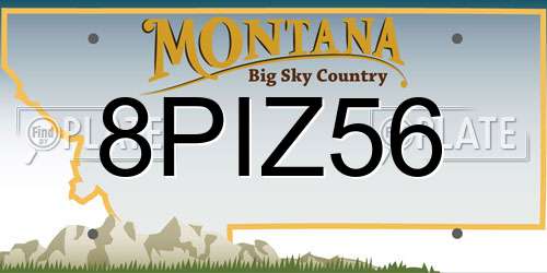 8PIZ56 Montana License Plate