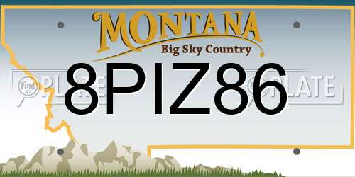 8PIZ86 Montana License Plate