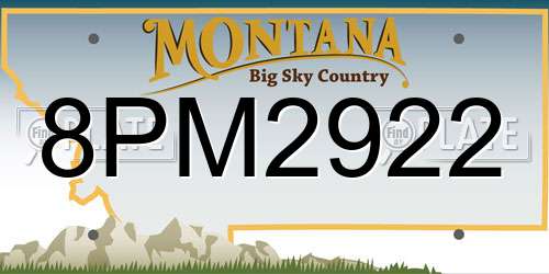 8PM2922 Montana License Plate
