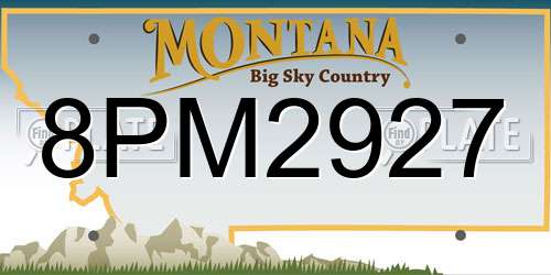 8PM2927 Montana License Plate