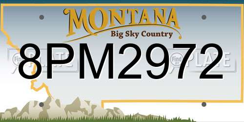 8PM2972 Montana License Plate