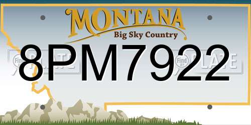 8PM7922 Montana License Plate
