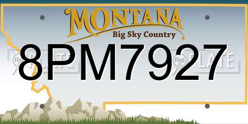 8PM7927 Montana License Plate