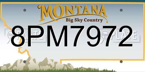 8PM7972 Montana License Plate