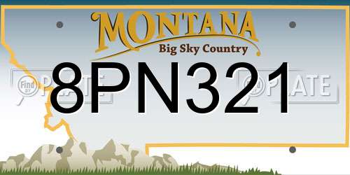 8PN321 Montana License Plate