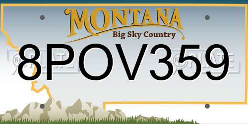 8POV359 Montana License Plate