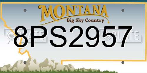 8PS2957 Montana License Plate