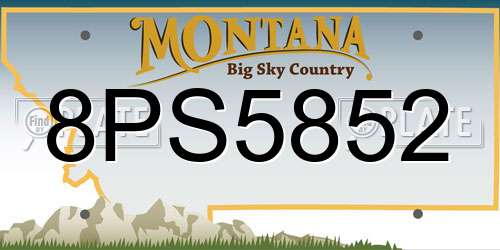 8PS5852 Montana License Plate