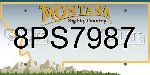 8PS7987 Montana License Plate
