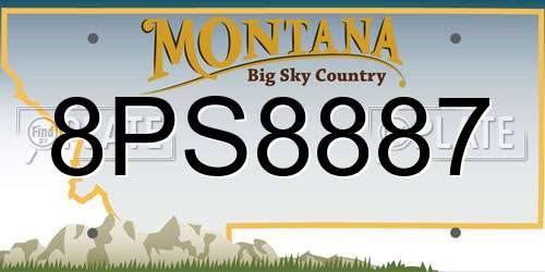 8PS8887 Montana License Plate