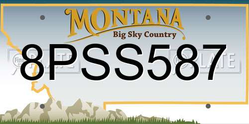 8PSS587 Montana License Plate