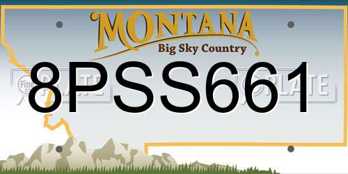 8PSS661 Montana License Plate