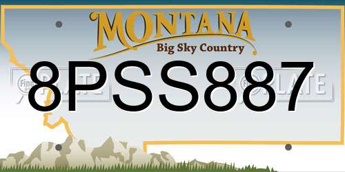 8PSS887 Montana License Plate