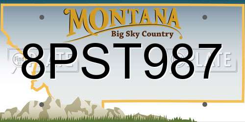8PST987 Montana License Plate