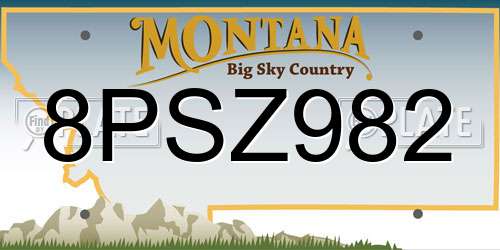8PSZ982 Montana License Plate