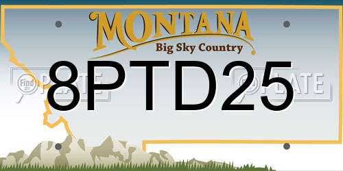8PTD25 Montana License Plate