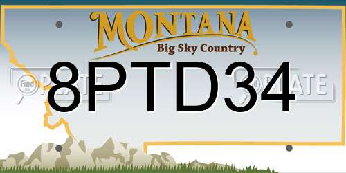 8PTD34 Montana License Plate