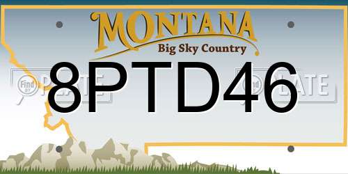 8PTD46 Montana License Plate