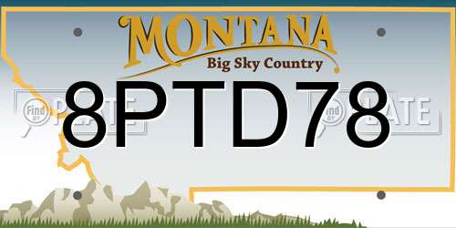 8PTD78 Montana License Plate