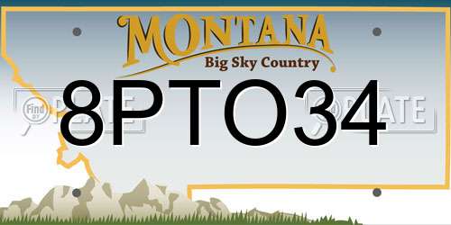 8PTO34 Montana License Plate
