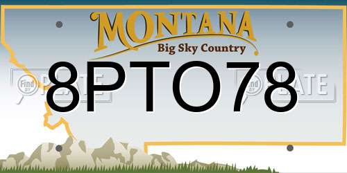 8PTO78 Montana License Plate