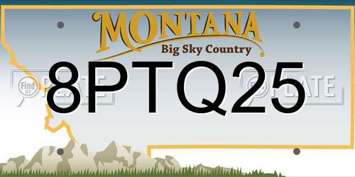 8PTQ25 Montana License Plate