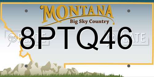 8PTQ46 Montana License Plate