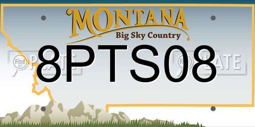 8PTS08 Montana License Plate