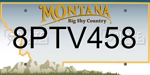 8PTV458 Montana License Plate