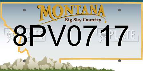 8PV0717 Montana License Plate