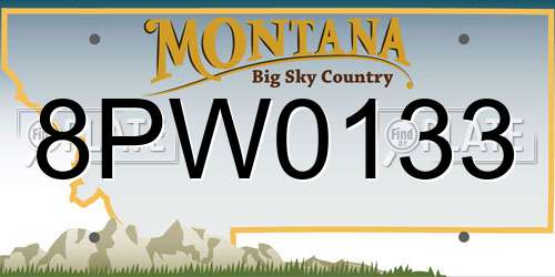 8PW0133 Montana License Plate