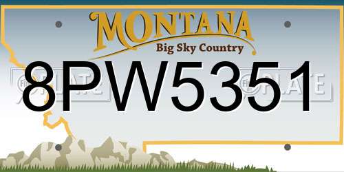 8PW5351 Montana License Plate