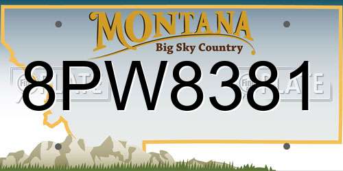 8PW8381 Montana License Plate