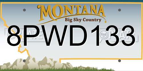 8PWD133 Montana License Plate