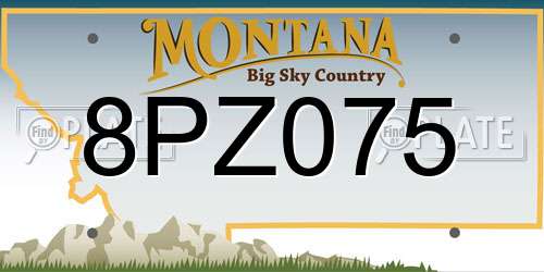 8PZ075 Montana License Plate