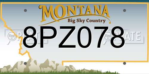 8PZ078 Montana License Plate