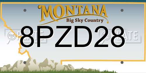 8PZD28 Montana License Plate