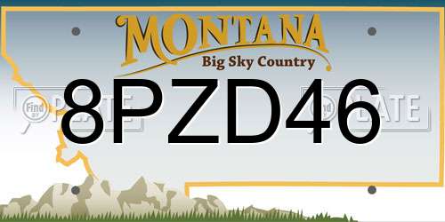 8PZD46 Montana License Plate