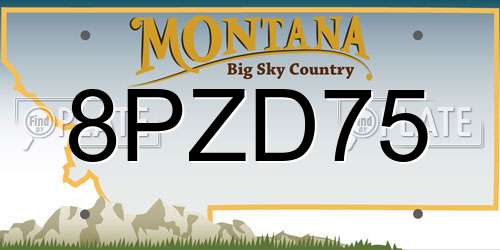 8PZD75 Montana License Plate