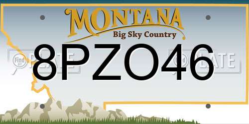 8PZO46 Montana License Plate