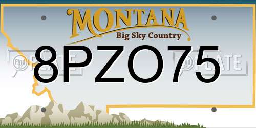 8PZO75 Montana License Plate