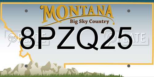 8PZQ25 Montana License Plate