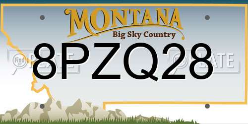8PZQ28 Montana License Plate
